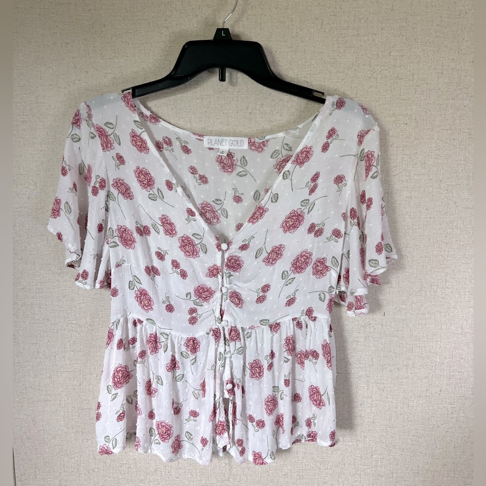 Button up floral blouse